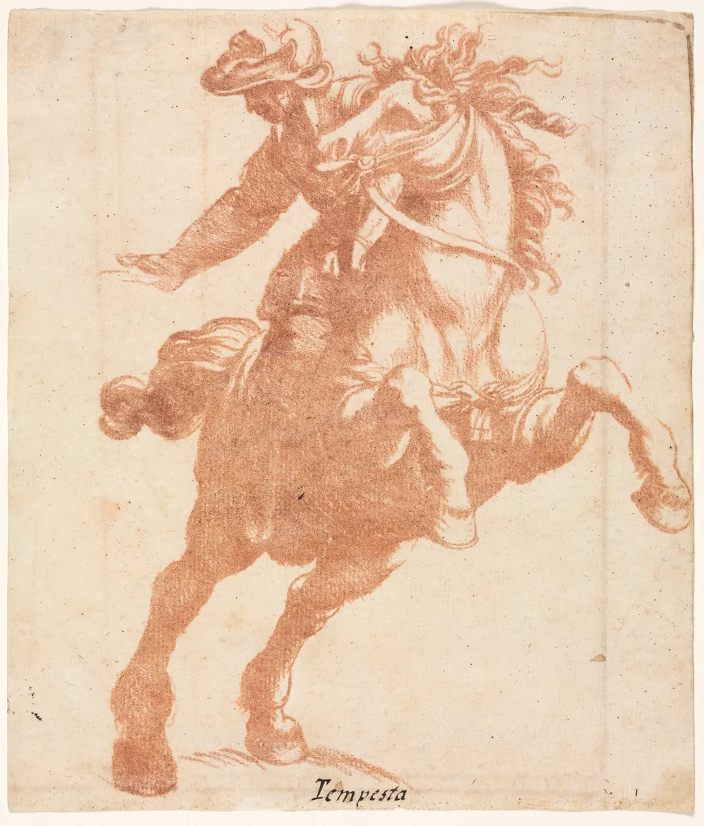 Rearing Horse and Rider, by Antonio Tempesta, 1600