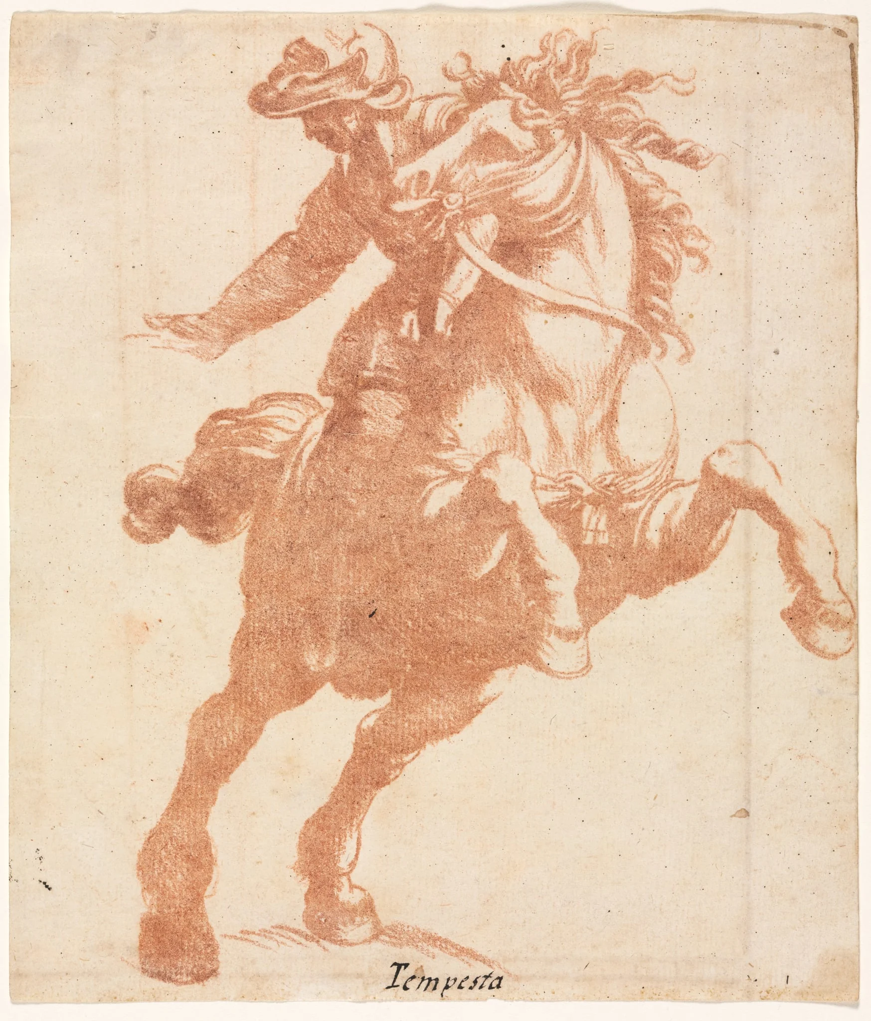 Rearing Horse and Rider, detail