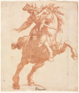 Rearing Horse and Rider, by Antonio Tempesta, 1600