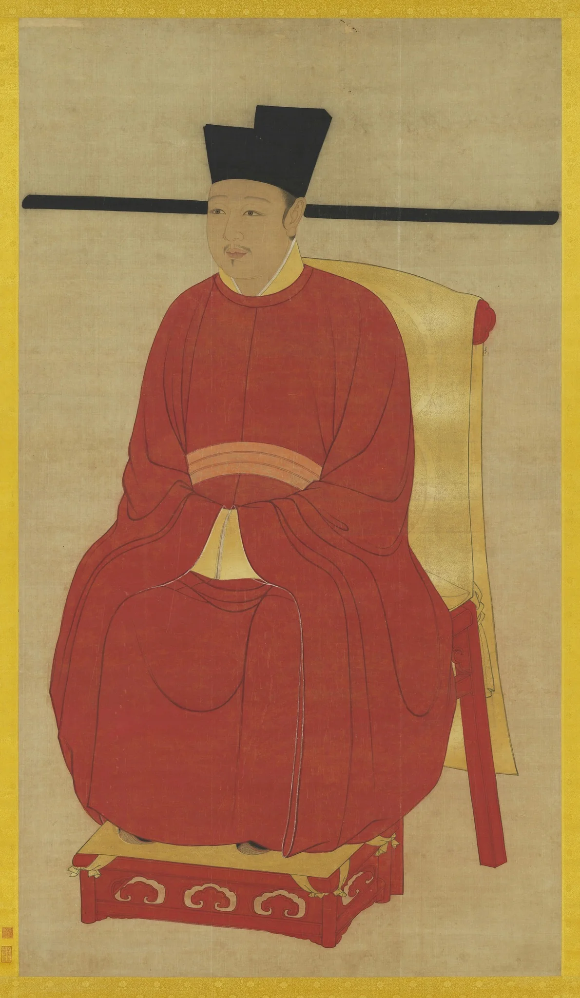 Seated Portrait of Emperor Song Huizong, detail