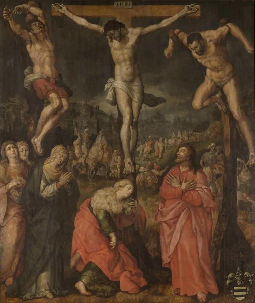 Crucifixion, by Jan Snellinck, oil, 1599