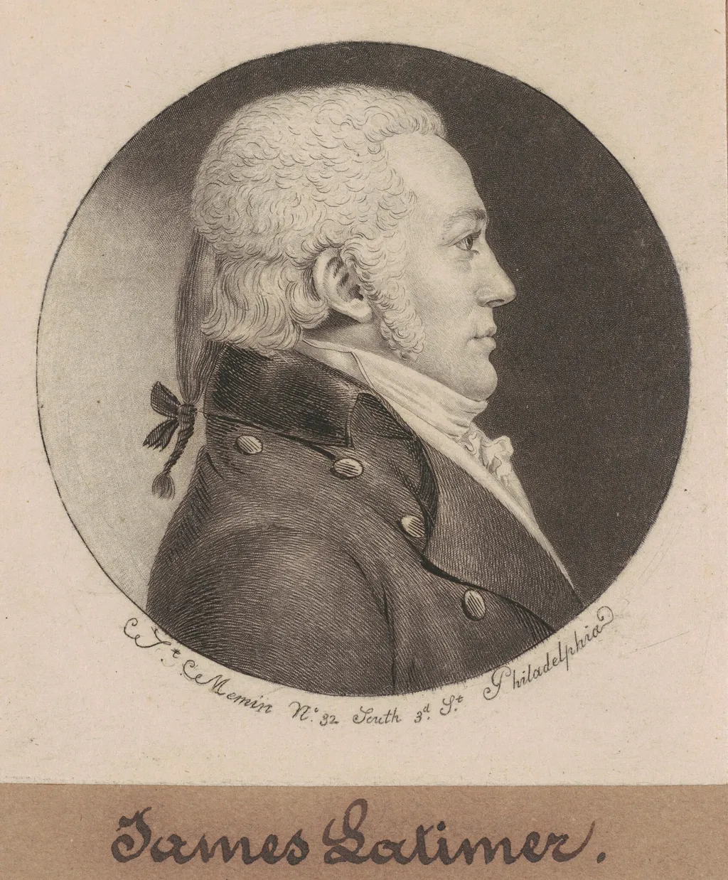 James Latimer, by Charles B. J. Févret de Saint-Mémin, ink, 1798