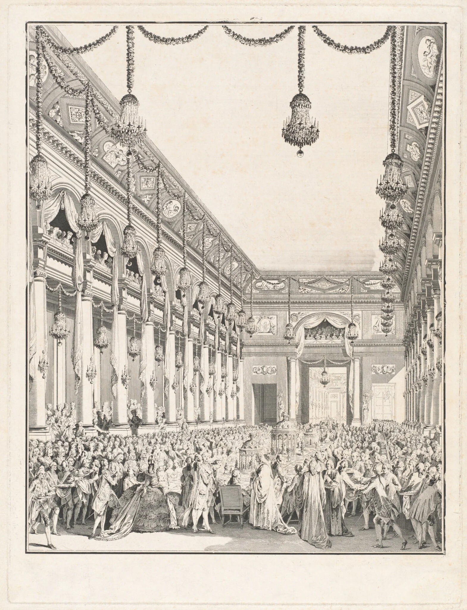 Le festin royal - Fête donnée à l'occasion de la naissance de Monseigneur le Dauphin, 21 janvier 1782, detail