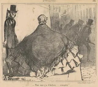 Plus que ca d'ballon ... Excusez! ..., by Honoré Daumier, ink, 1855
