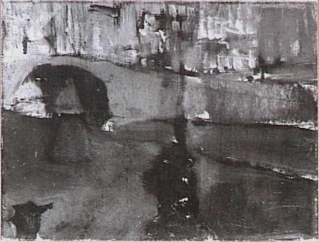 De Singel bij de Paleisstraat te Amsterdam bij avond, detail