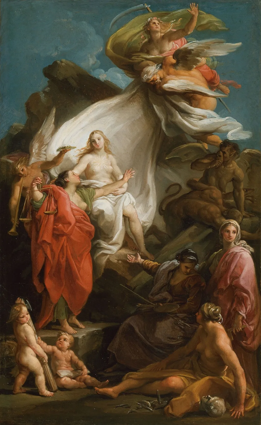Time Unveiling Truth, by Pompeo Batoni, oil, 1742