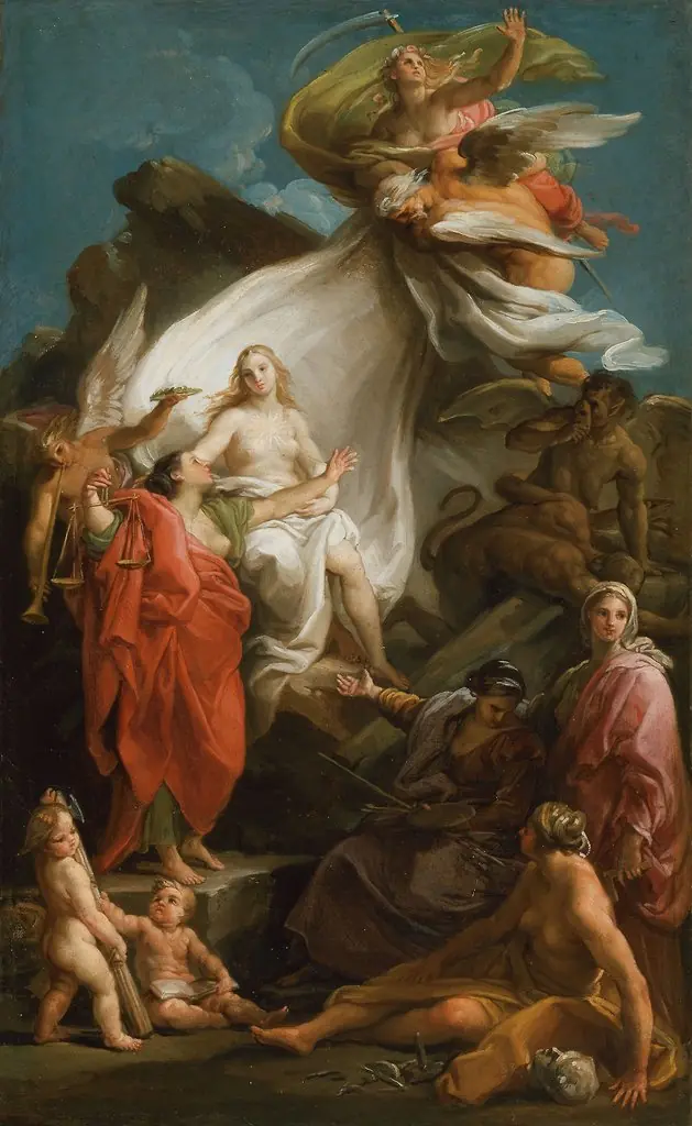 Time Unveiling Truth, by Pompeo Batoni, oil, 1742