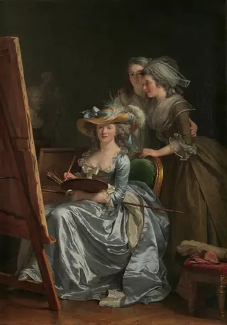 Self-Portrait with Two Pupils, by Adélaïde Labille-Guiard, oil, 1793
