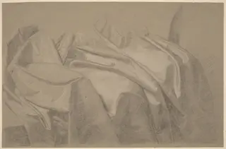 Drapery Study for "Mary and Elizabeth Royall", by John Singleton Copley, graphite, 1758