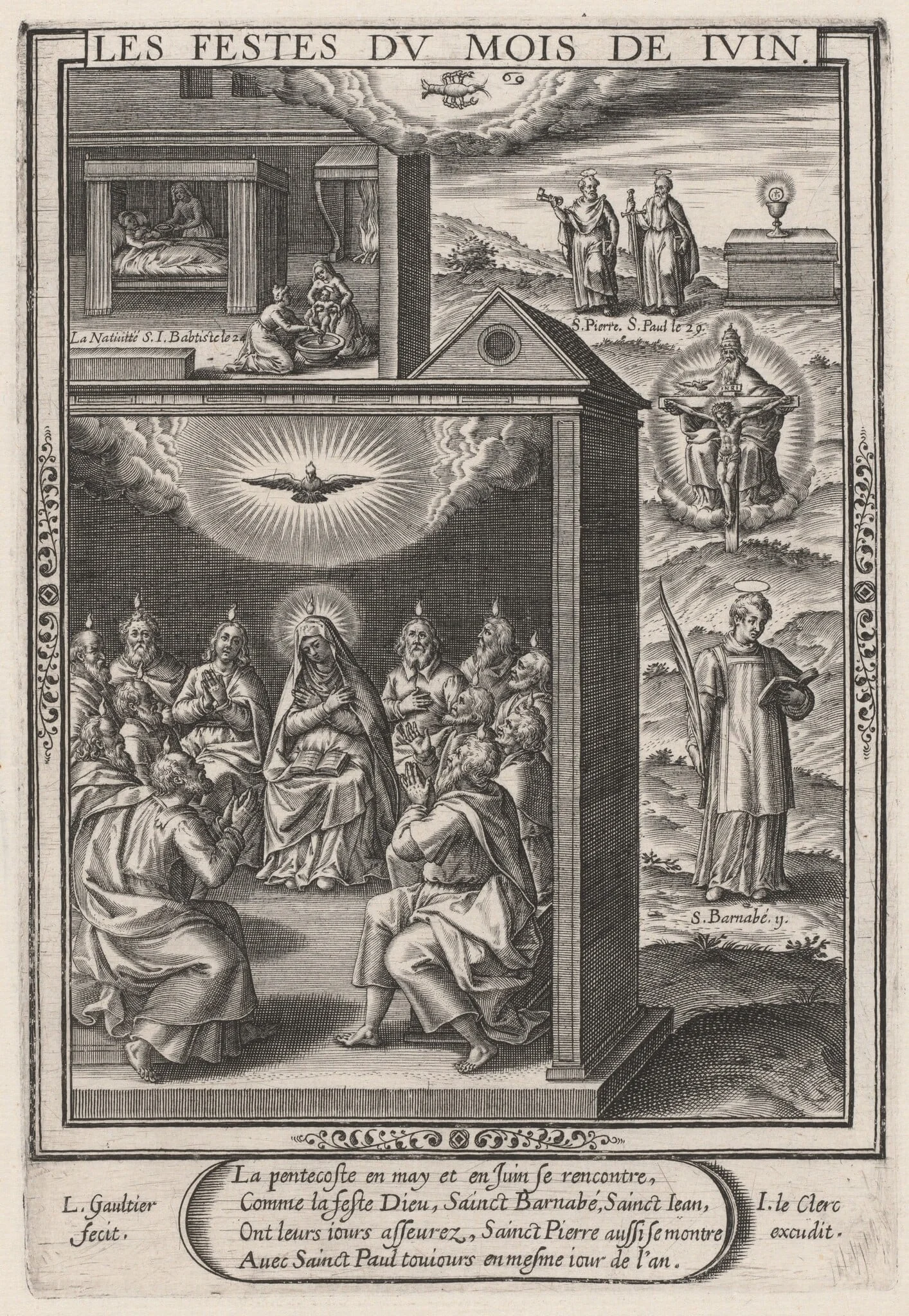 Les Festes du mois de Juin (June: The Pentecost), detail