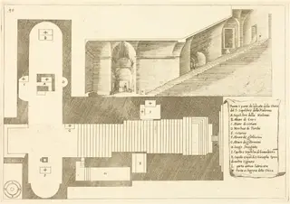 Plan and Part of the Elevation of the Church of the Holy Sepulchre of the Madonna, by Jacques Callot, ink, 1619