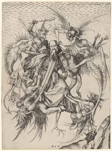 The Tribulations of Saint Anthony, by Martin Schongauer, ink, 1472