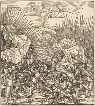 Battle of Cividale, by Hans Leonhard Schäufelein, ink, 1510