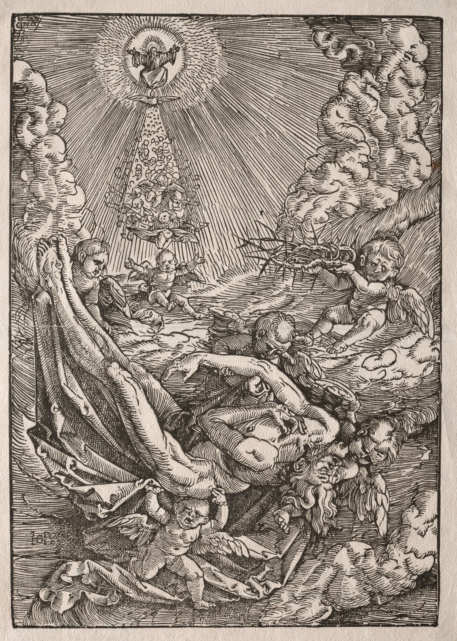 Christ Carried to Heaven by Angels, detail
