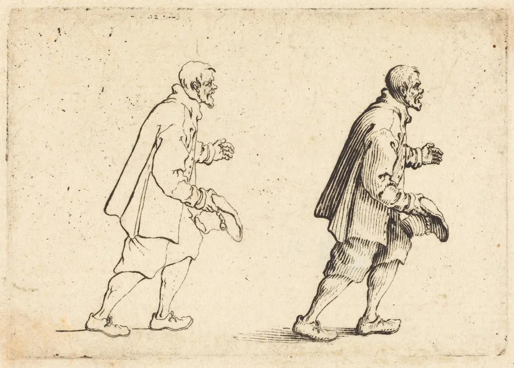 Peasant with Hat in Hand, by Jacques Callot, ink, 1617