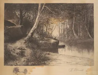 A Quiet Nook, by R. Minot, ink, 1801