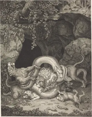 The Animal Laocöon, by Johann Heinrich Wilhelm Tischbein, ink, 1796