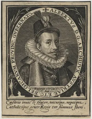 Albert VII, Archduke of Austria, by Hieronymus Wierix, ink, 1586