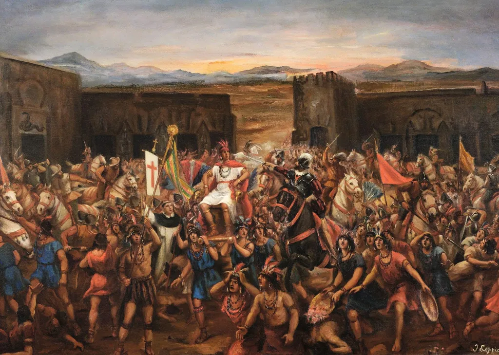 La captura de Atahualpa, by Juan Lepiani, oil, 1908
