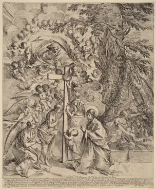 The Infant Christ Embracing the Cross (The Dream of Joseph), by Pietro Testa, ink, 1636