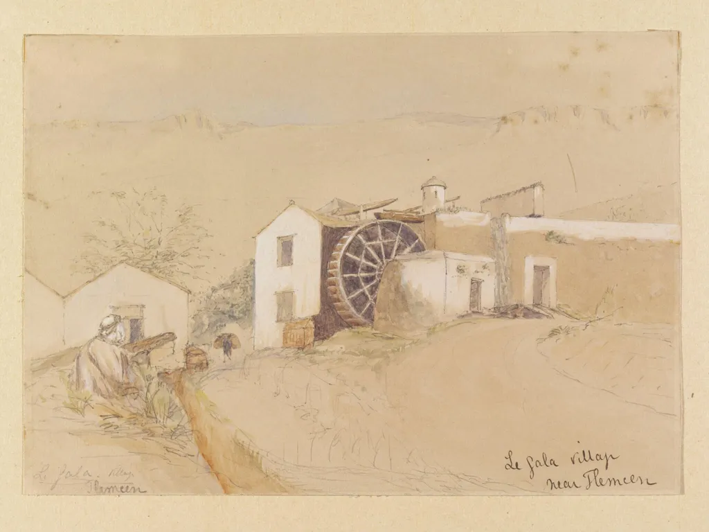 Le Gala village near Tlemcen, by John Baptist Joseph Dormer, watercolor, 1874