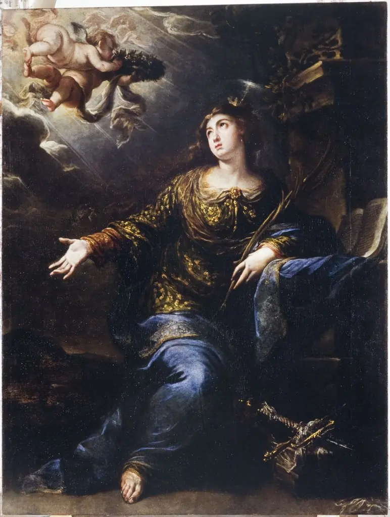 Saint Catherine of Alexandria, by Pedro Ruiz González, oil, 1690