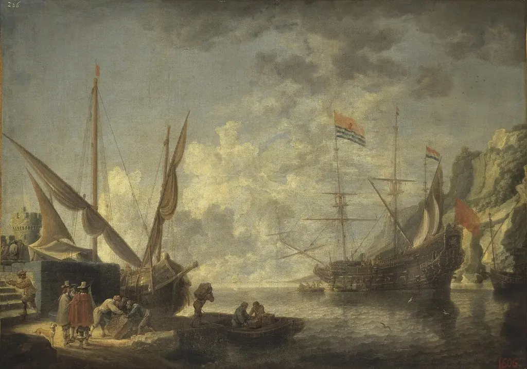 Sea Harbour, by David Teniers the Younger, oil, 1650