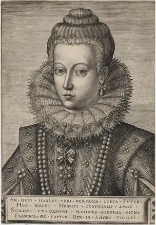 Maria de Medici, by Johan Wierix, ink, 1582