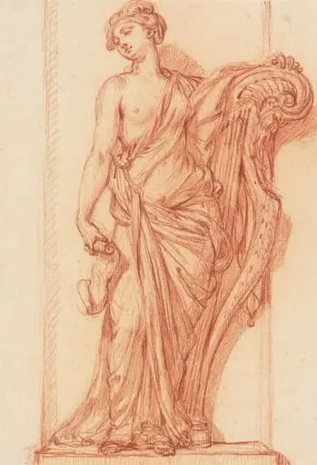 The Muse Terpsichore, by Augustin Pajou, chalk, 1768