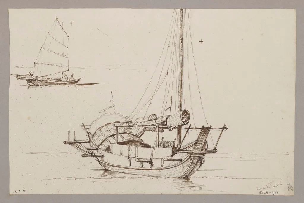 Two drawings of Chinese boats, by George Chinnery, 10