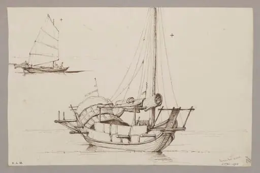 Two drawings of Chinese boats, by George Chinnery, 10