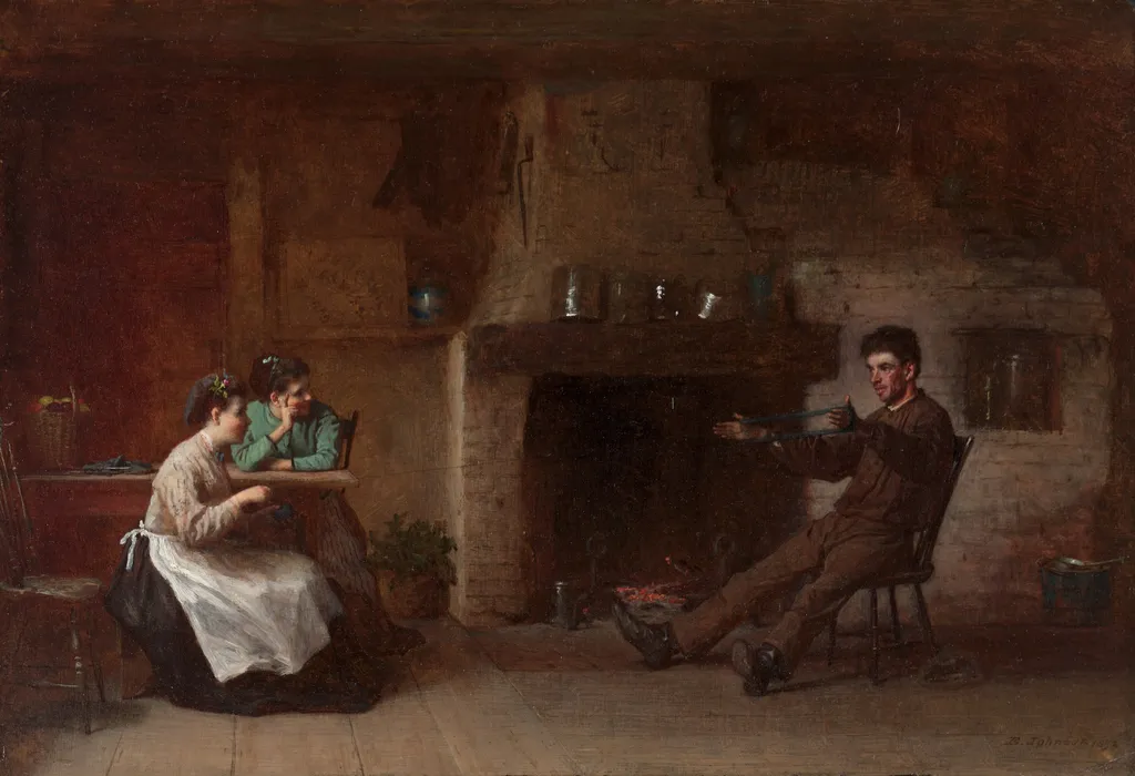Winding Yarn (Interior of a Nantucket Kitchen), by Eastman Johnson, unspecified, 1872