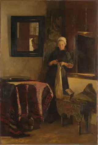 A Sunny Corner, by Christoffel Bisschop, oil, 1850