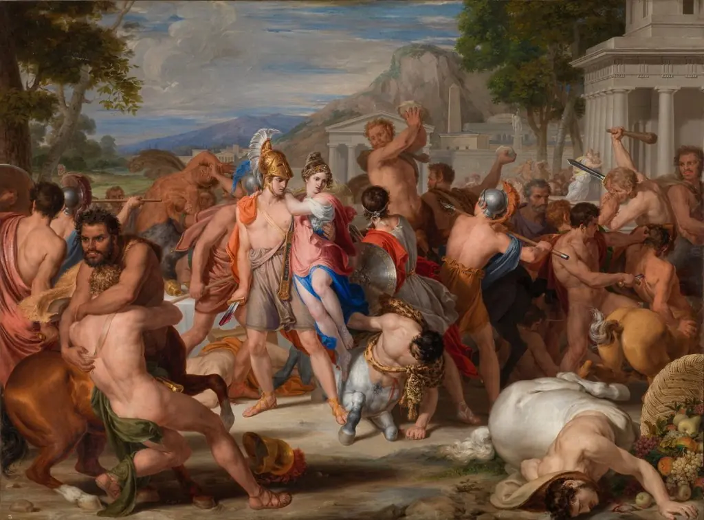 Batalla de lapitas y centauros., by Rafael Tejeo, oil, 1835