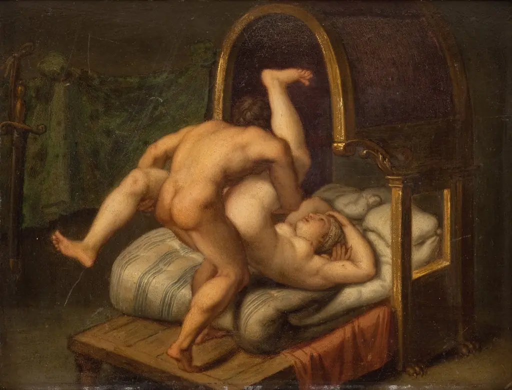 Nuditet med mand og kvinde, by Agostino Carracci, oil, 1594