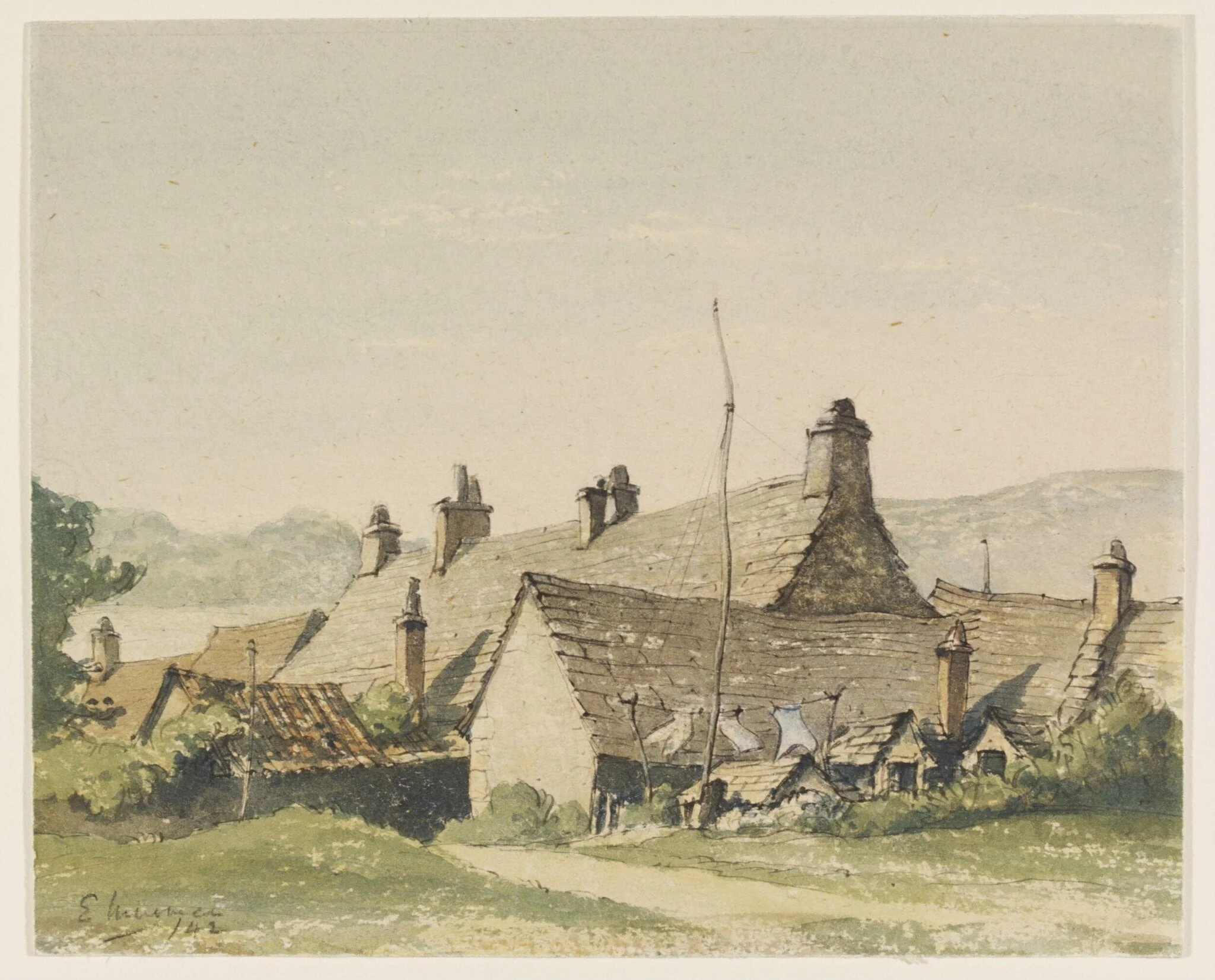 Cottages, Corfe, detail