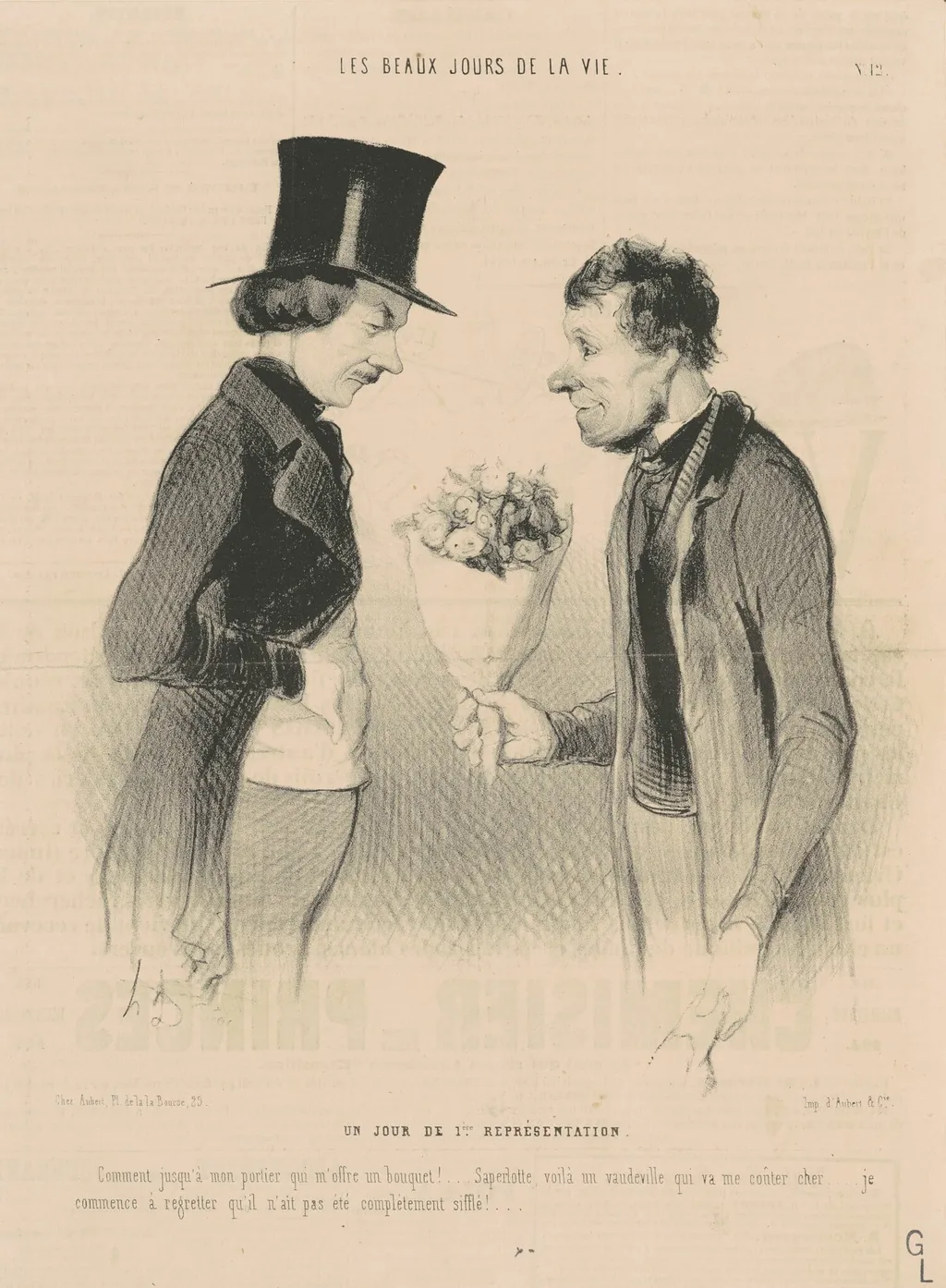Un Jour de 1ère Représentation, by Honoré Daumier, ink, 1844