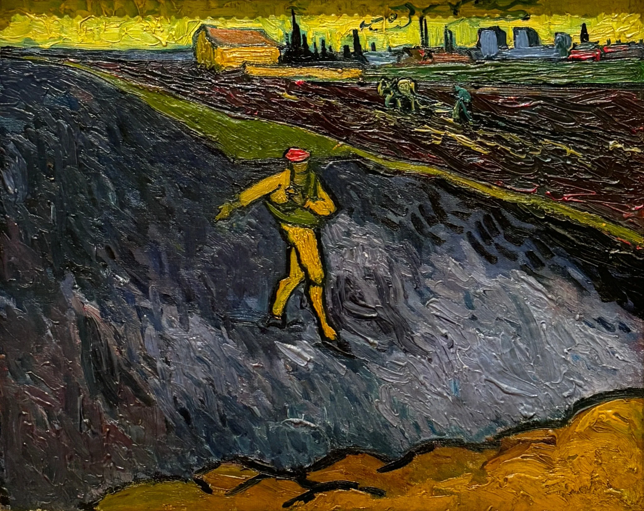 The Sower: Outskirts of Arles in the Background, detail