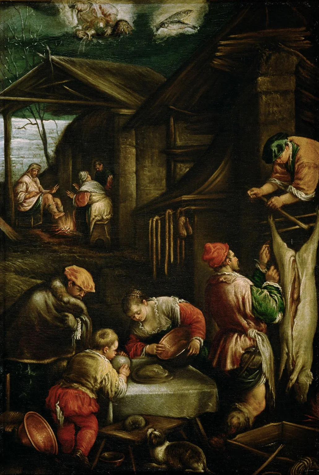Winter (Schweineschlachten), detail