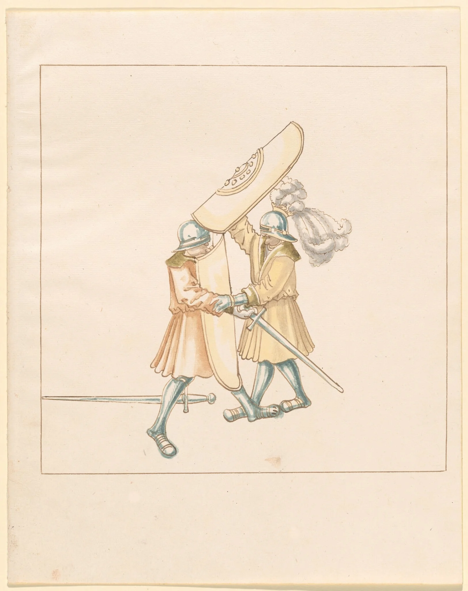 Foot Combat with Swords and Pavesen Shields, detail