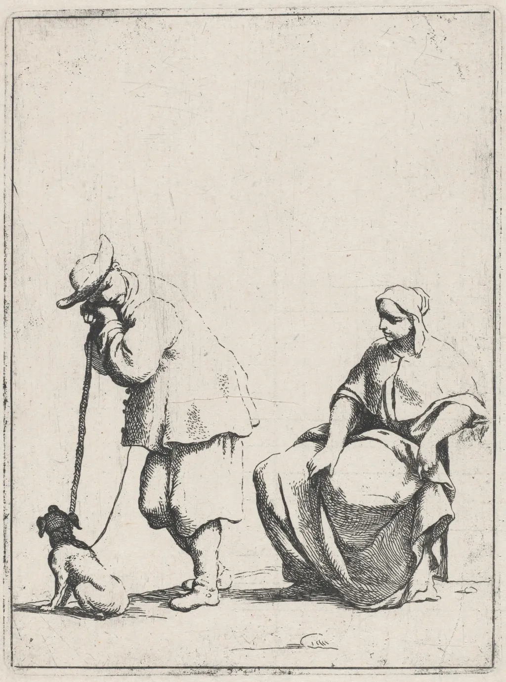 Blind Man and a Woman, by Giuseppe Maria Crespi, ink, 1687