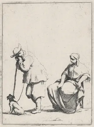 Blind Man and a Woman, by Giuseppe Maria Crespi, ink, 1687