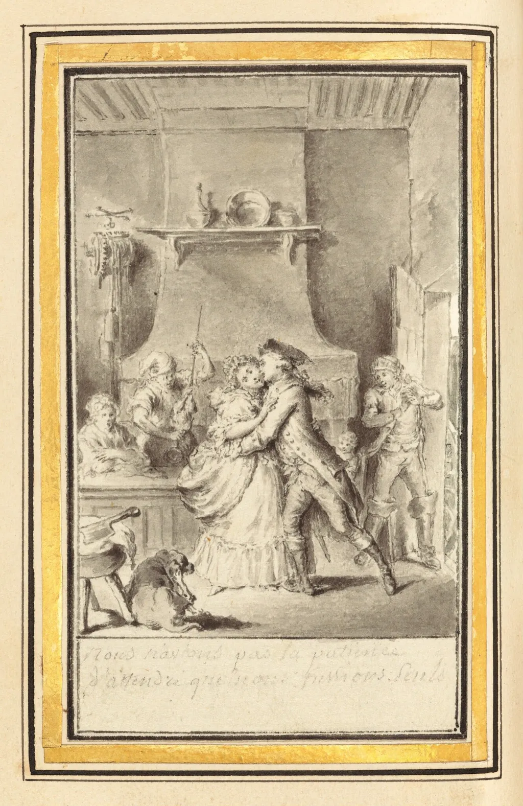 Nous n'avons pas le patience d'attendre que nous fussions seuls, by Louis-Joseph Lefevre, ink, 1797