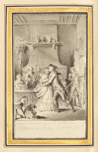Nous n'avons pas le patience d'attendre que nous fussions seuls, by Louis-Joseph Lefevre, ink, 1797