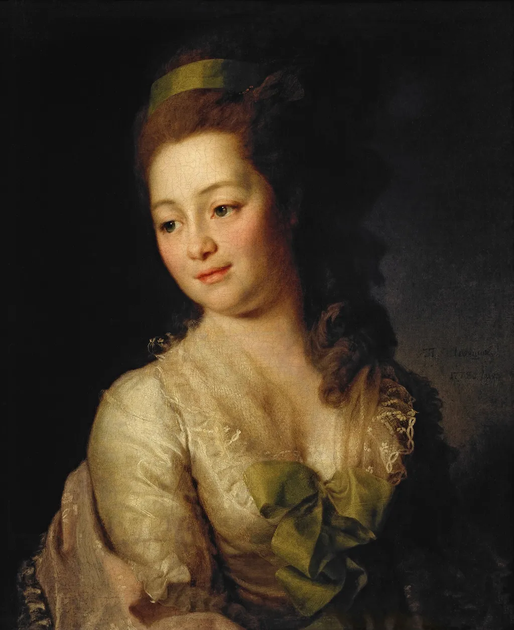 Portrait of Maria Dyakova, by Dmitry Levitzky, oil, 1790