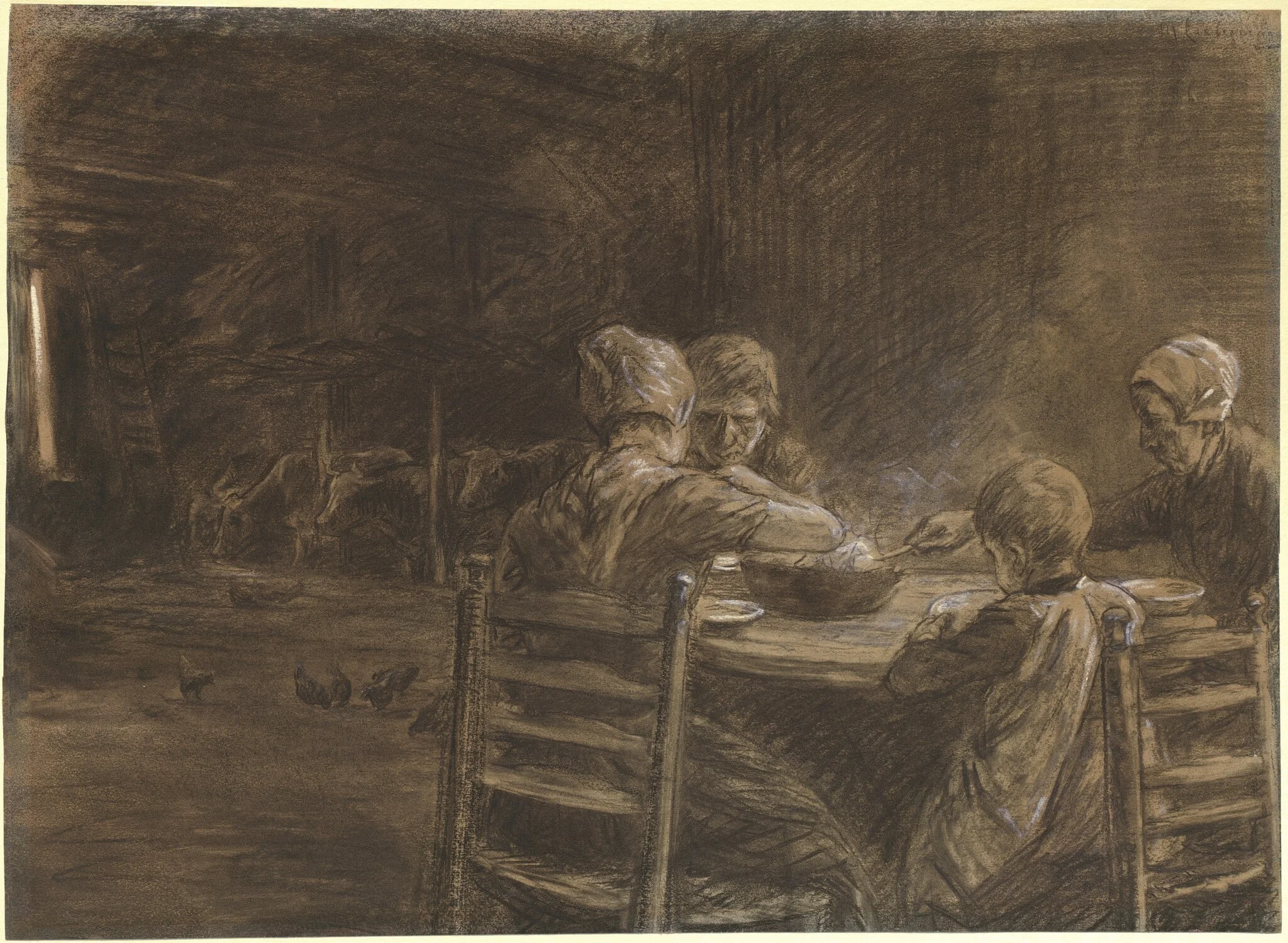 East Frisian Peasants Eating Supper, detail