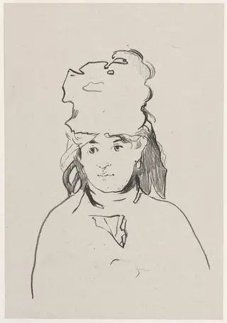 Berthe Morisot, by Édouard Manet, ink, 1873