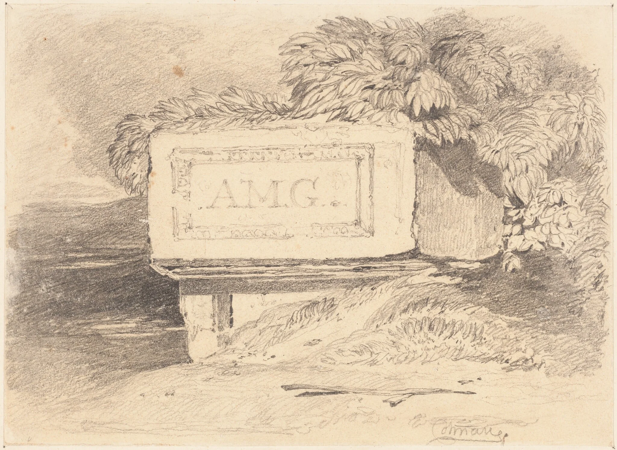 Ruined Tomb Inscribed "A.M.G.", detail