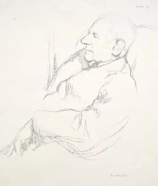 Sir Francis Seymour Haden Asleep, by William Rothenstein, 1897