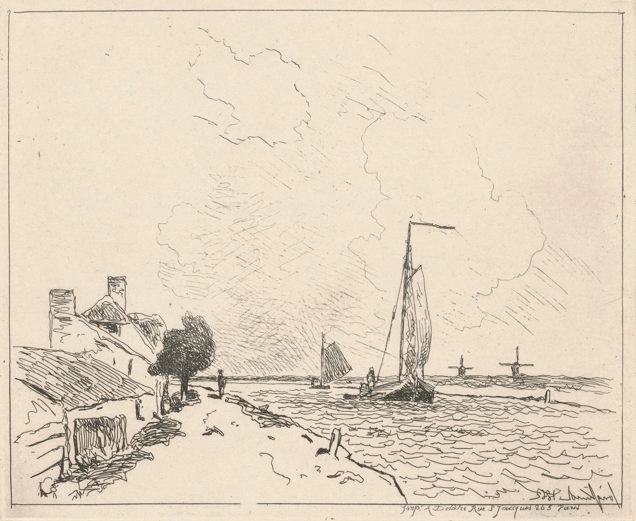 Two Boats at Sail (Les deux Barques à voile), detail